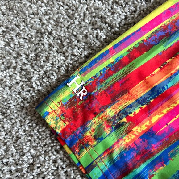 Hreski Mens Size Large Multicolor Stripe Short Sleeve Polo Shirt - Picture 4 of 7